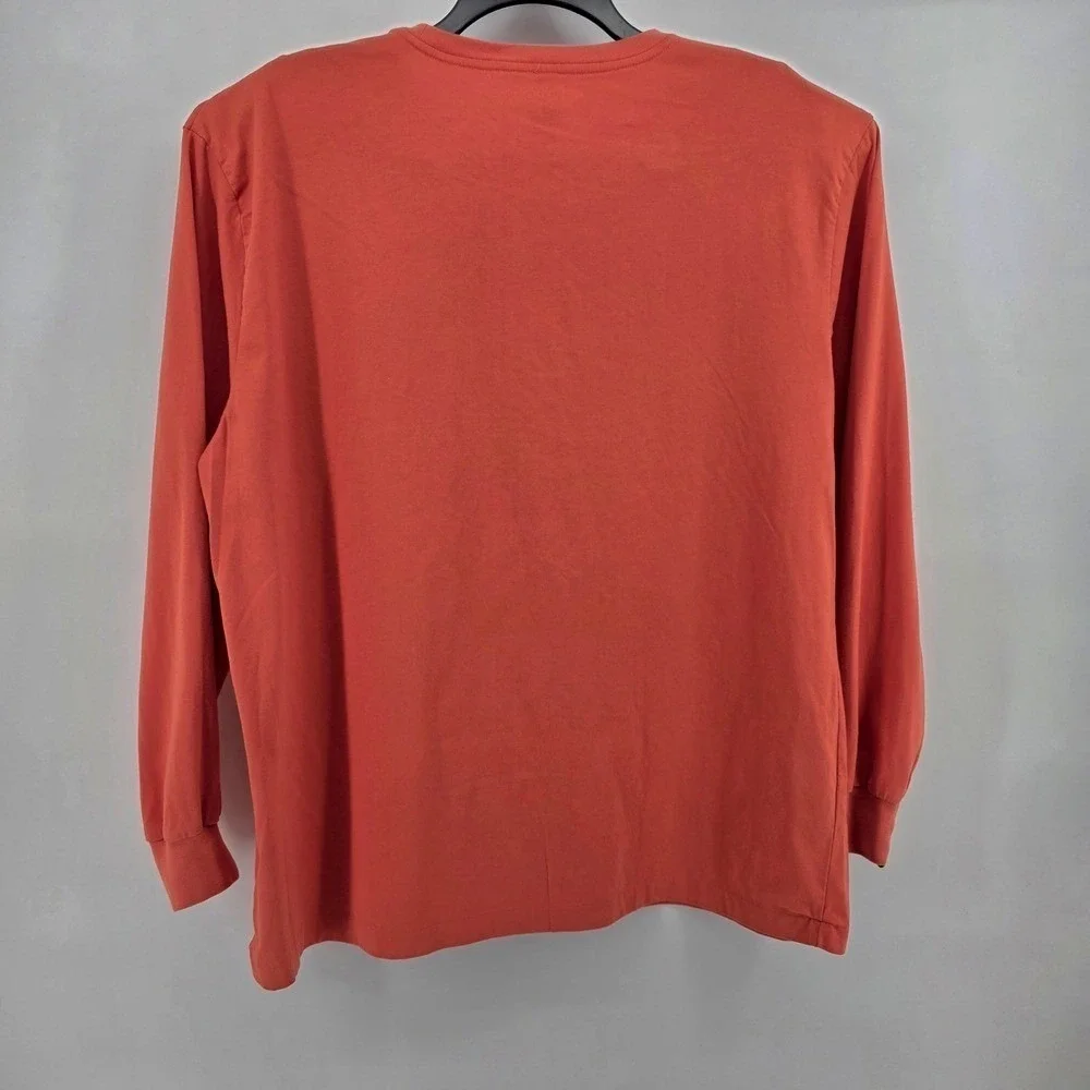 Polo Ralph Lauren Mens XXL Long Sleeve Pocket T-Shirt Orange Cotton Crewneck